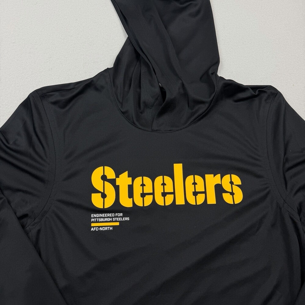 Pittsburgh Steelers Nike Sideline Pure Fury Dri-FIT Long Sleeve Hoodie Sz L - Picture 2 of 9